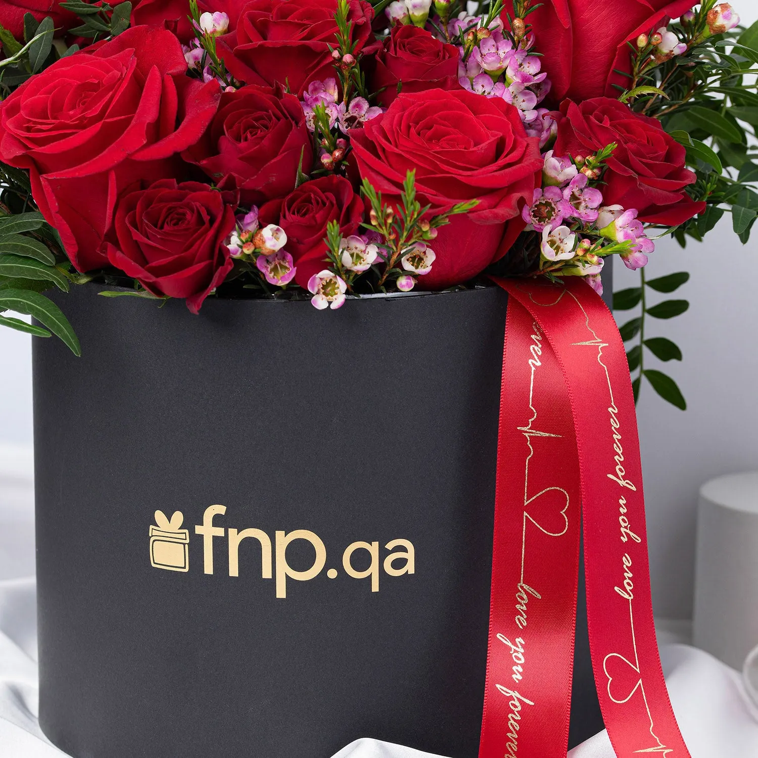 Luxurious Rose Box with Radiant Heart Silver Necklace