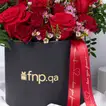 Luxurious Rose Box with Radiant Heart Silver Necklace