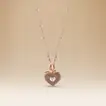 Omnia Heart Lumière Necklace in 18K Rose Gold with Diamond Accent