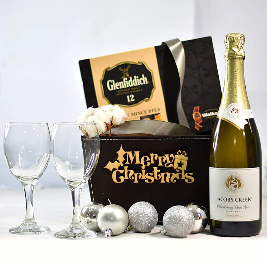 Merry Christmas Charming Black Gift Box