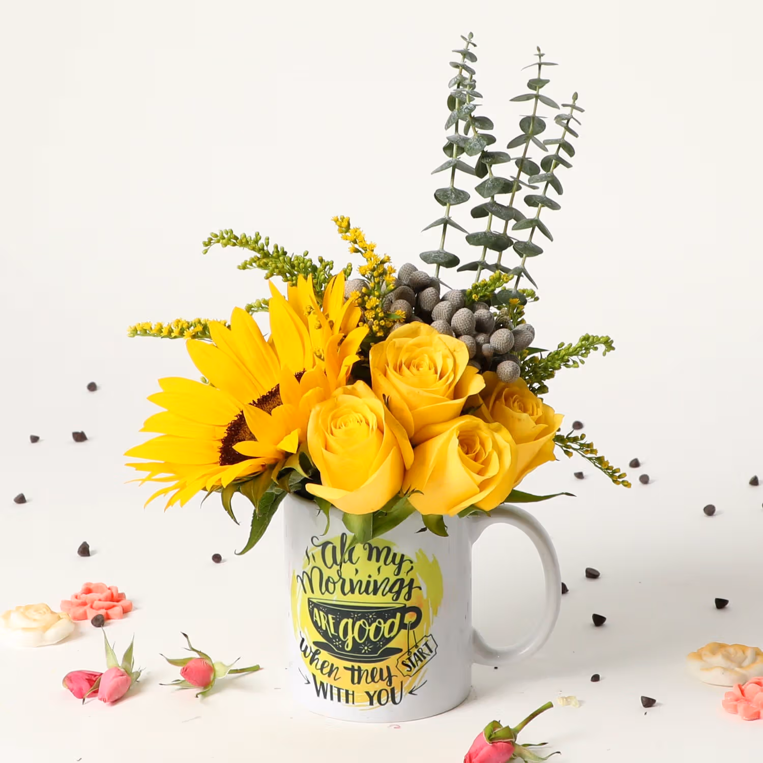 Brighten Your Day with the 'You Make Every Morning Good' Floral Mug