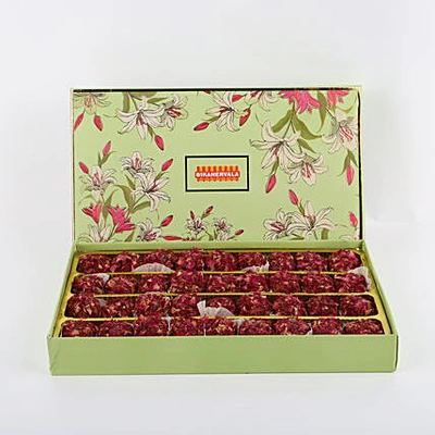 Exquisite Rose Laddu Box with Real Rose Petals - 1 kg by BIKANERVALA
