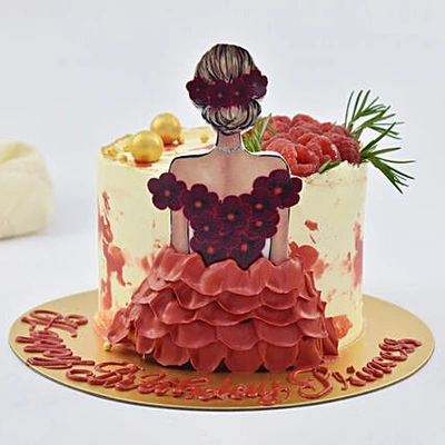 Delightful Princess Theme Chocolate Birthday Cake