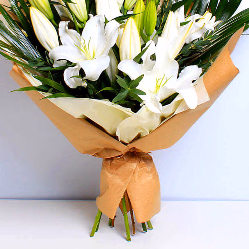 White Sweet Lilies Bouquet