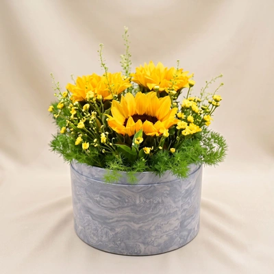 Bright Sunflowers Basket