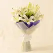 7 White Oriental Lilies Bouquet