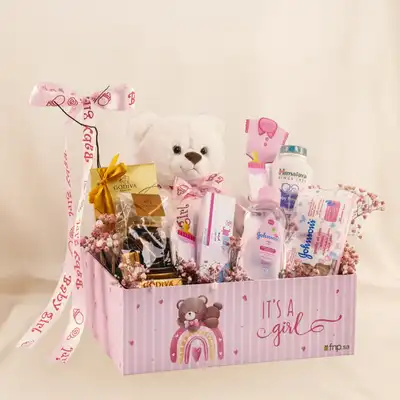 It's A Girl Celebratory Box With Godiva Chocolate 