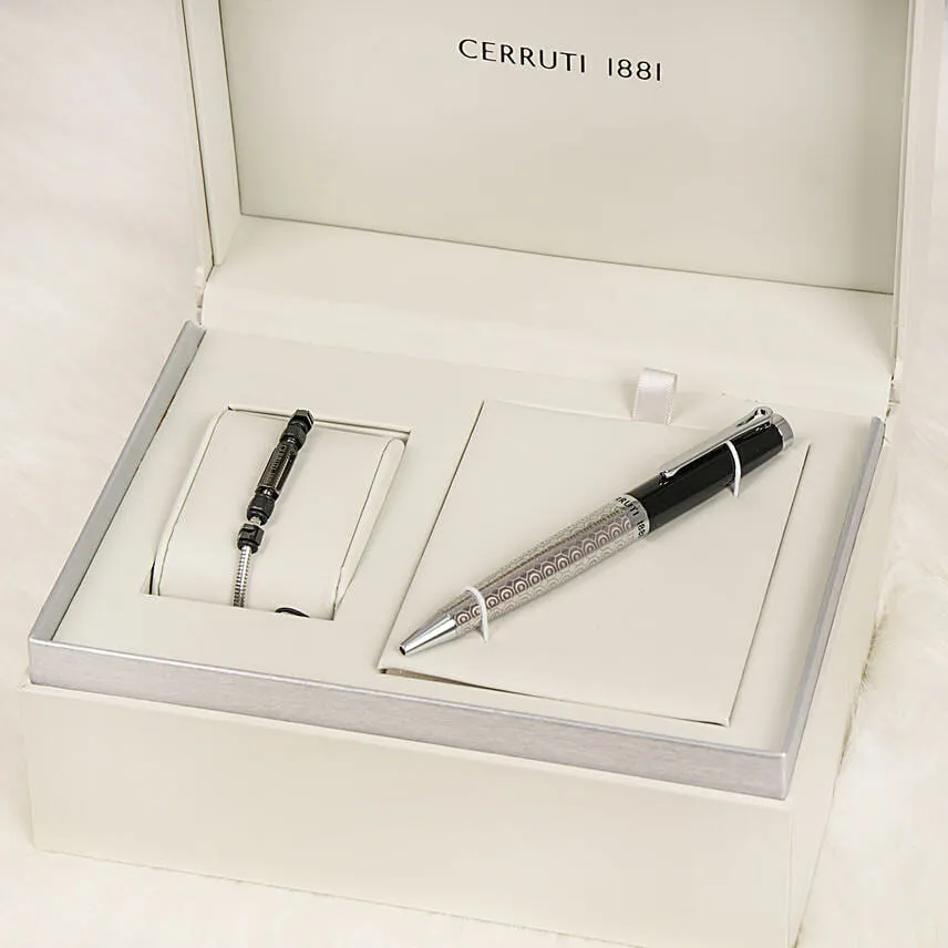 Pen and Bracelet By Cerruti 1881 with Flowers