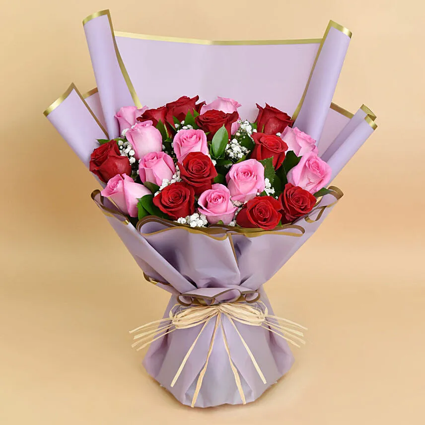 Love Expressions Pink And Red Roses Bouquet for Valentine