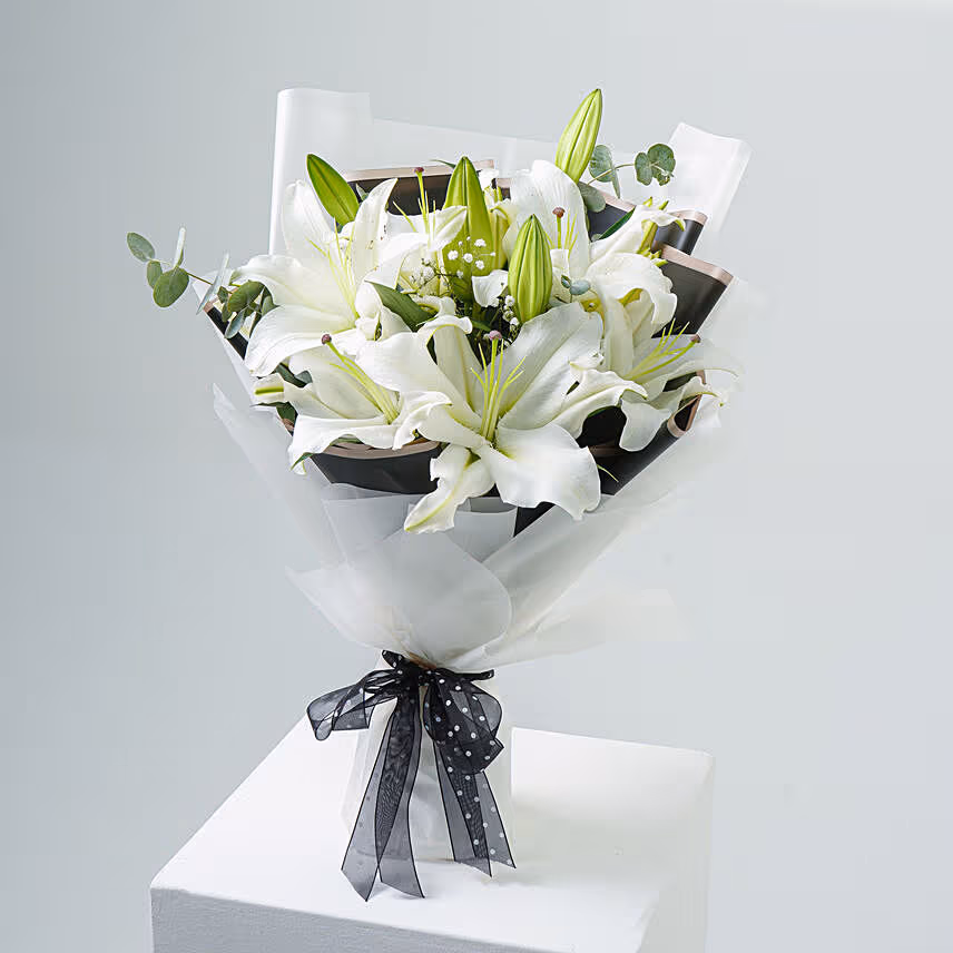 Charming White Lilies Bouquet