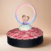 Romantic Pink Roses with LED Couple Lamp Gift Set