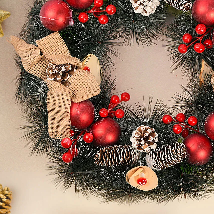Artificial Red and Green Wreath