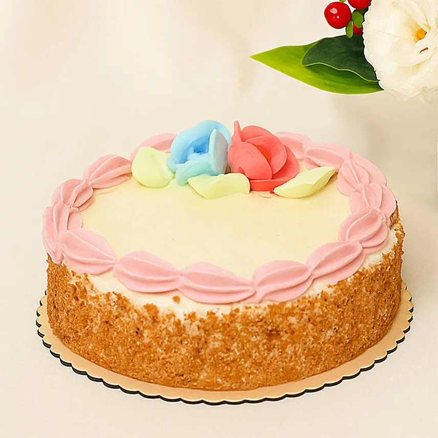 Box Of Roses With Butter Sponge Cake