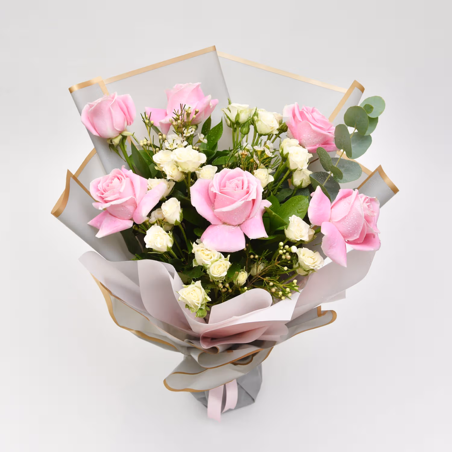 Pink & White Fresh Flowers Bouquet