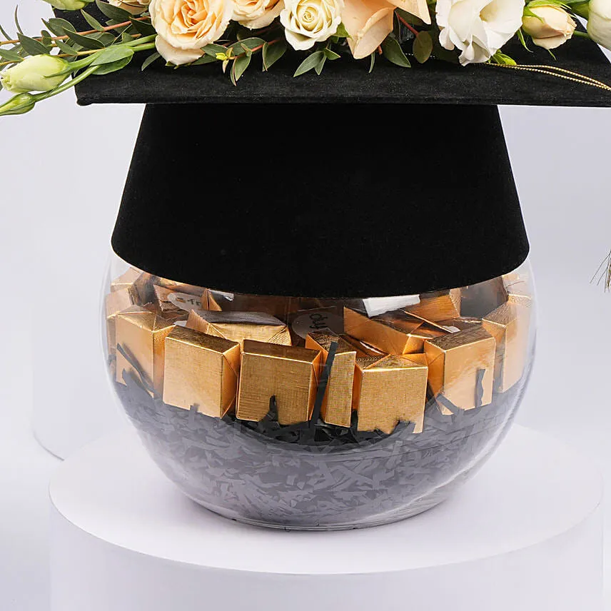 Graduation Hat Flowers And Chocolates