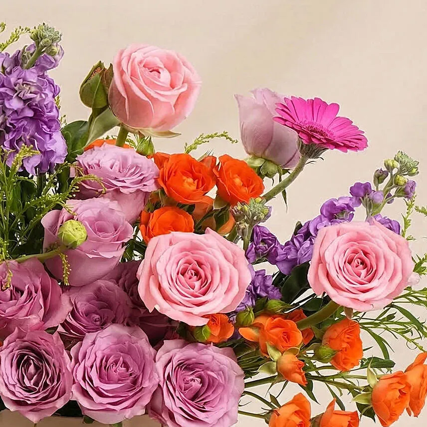 Vibrant Flowers Arrangement Box