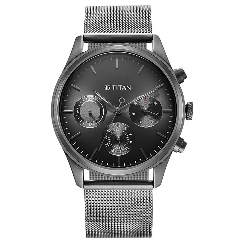 Titan Quartz Analog Watch for Men Exquisitely Gift Boxed With White Rose N Chocolate