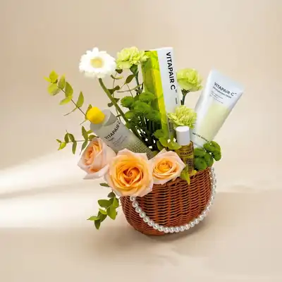 Vitapair C Luxe Floral Skincare Gift Basket