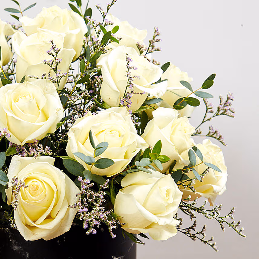 Box of 30 White Roses Arrangement