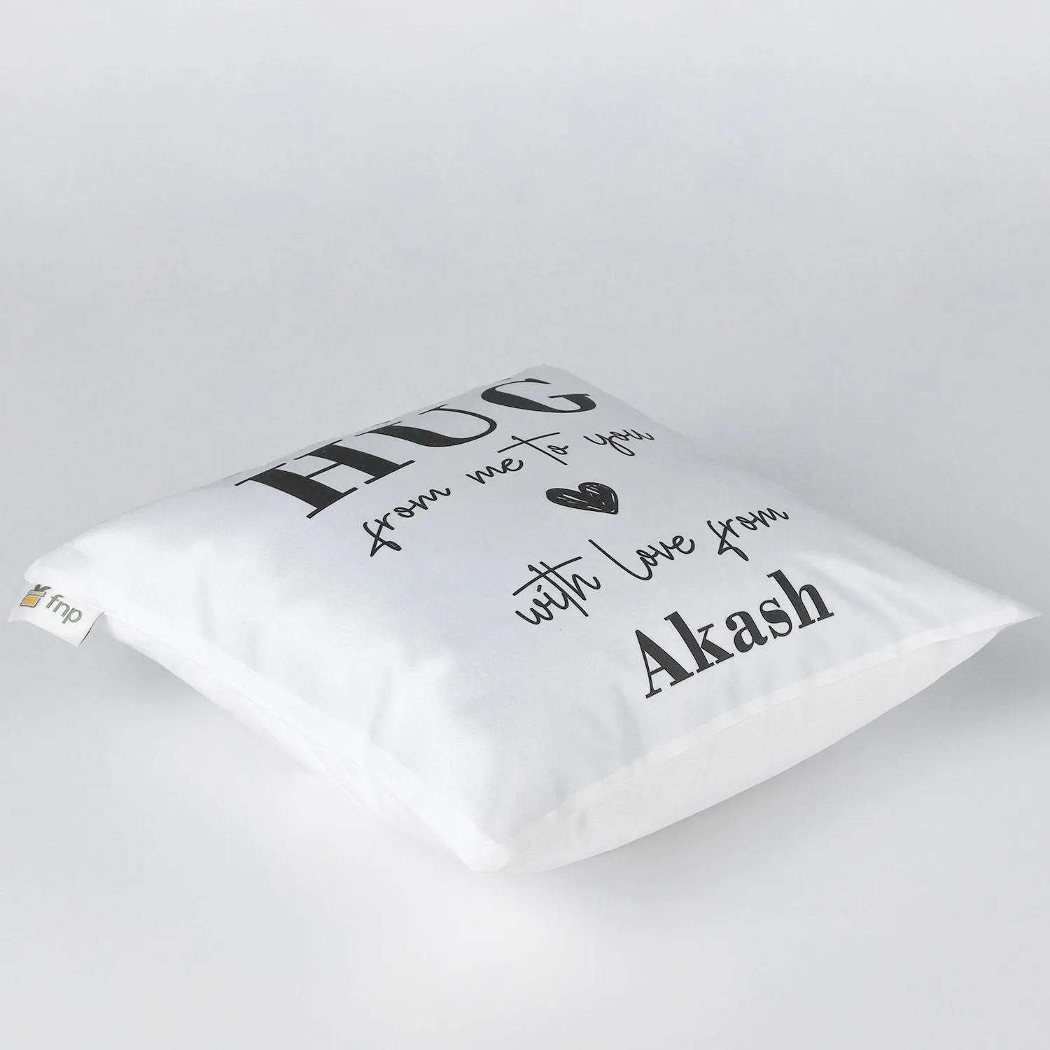 Personalized Big Hug Cushion with Custom Name - Soft Polyester, 15x15 Inches