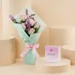 Rosy Love with Versace: Elegant Pink Rose Bouquet & Versace Bright Crystal Perfume