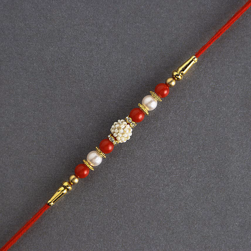 Luminescent Luster Pearl Rakhi