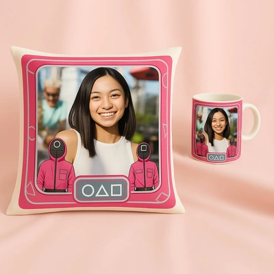 Personalized Cushion and Mug Set - Game Inspired Design