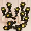 Yellow Gerbera Mini Flower Bouquets - 4 Bouquets