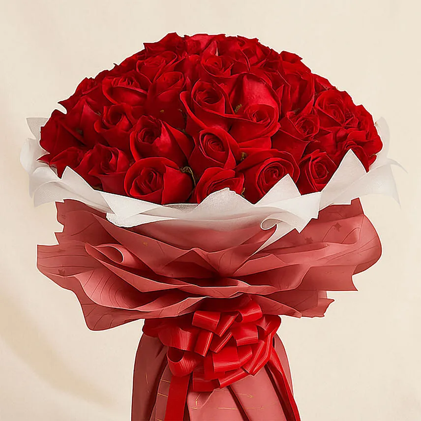 Premium 50 Red Roses Bouquet