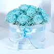 Elegant Blue Rose Arrangement in a Luxurious Round Box
