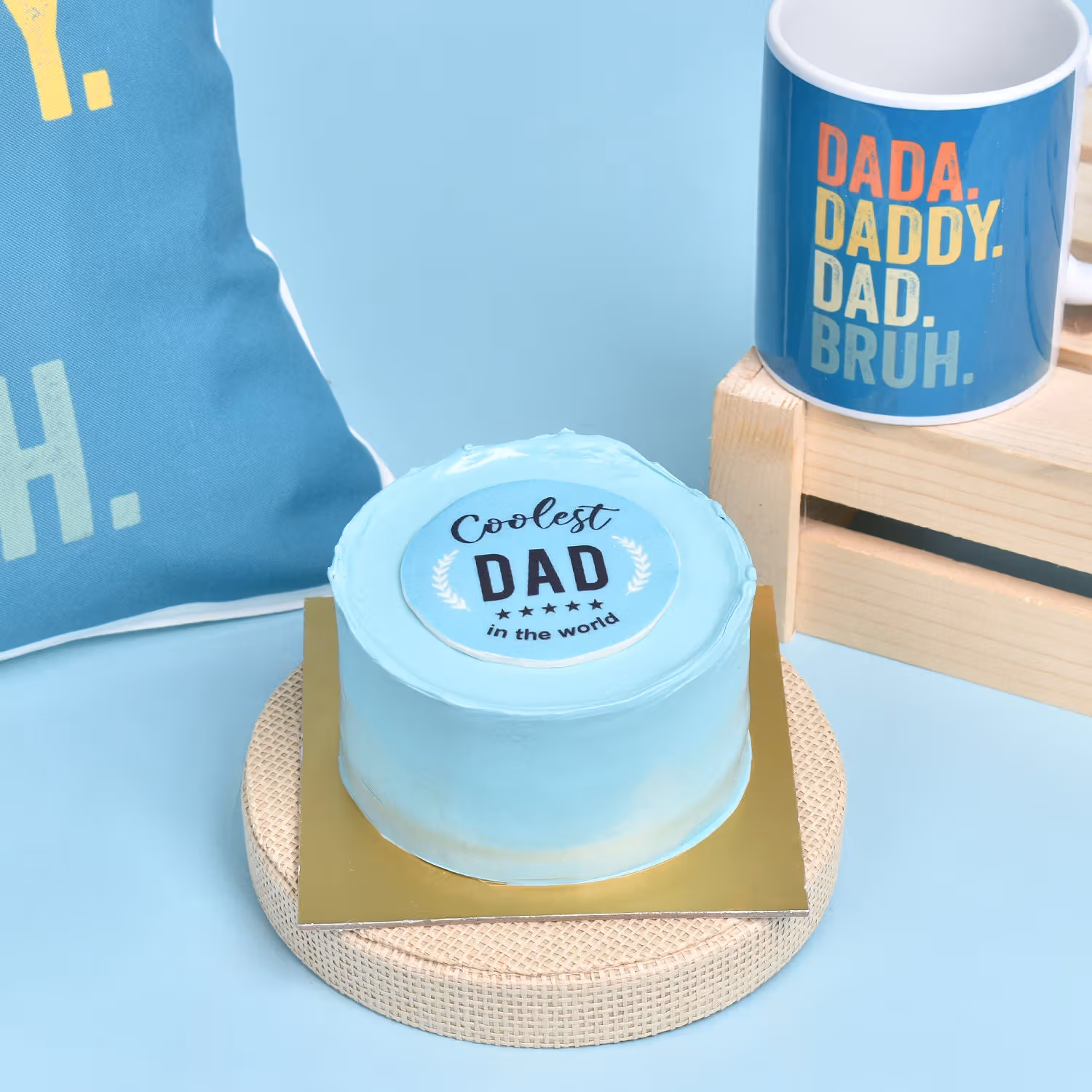 Ultimate Father's Day Gift Set: Cake, Mug, and Cushion