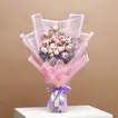 Exquisite Baby Rose Symphony with Red Velvet Cake Delight