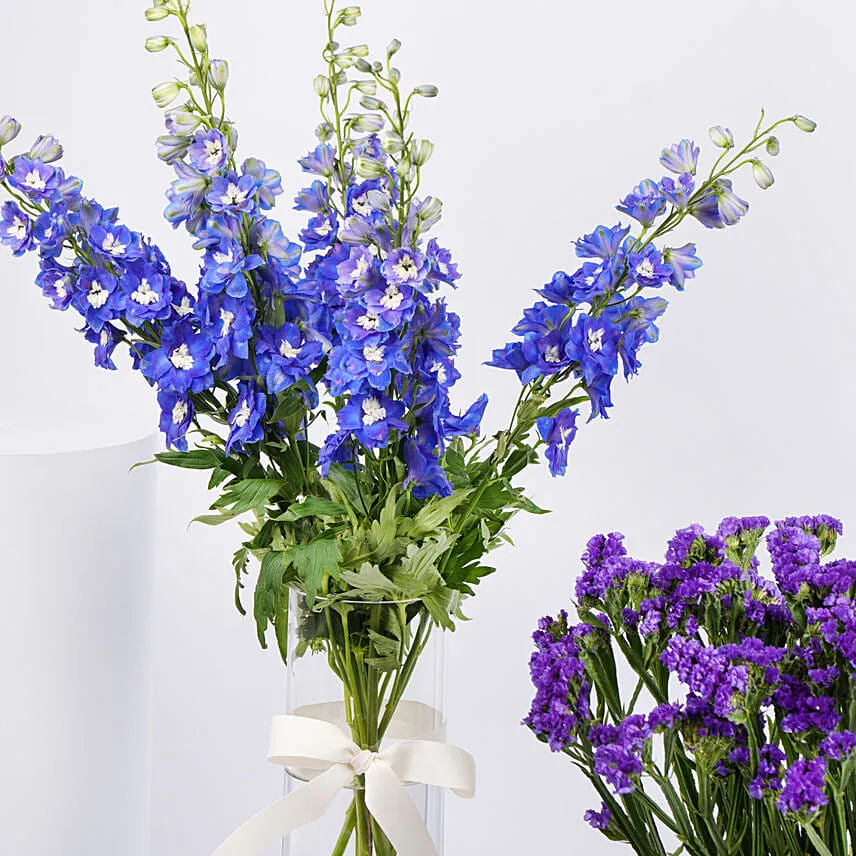Ripple Of Blue Flowers Vases Trio