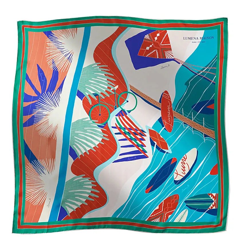 The Dubai Kite Beach Scarf By Lumena Maison With Flowers