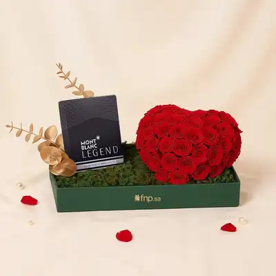 Legend EDP Men Perfume n Spray Rose Heart Arrangement
