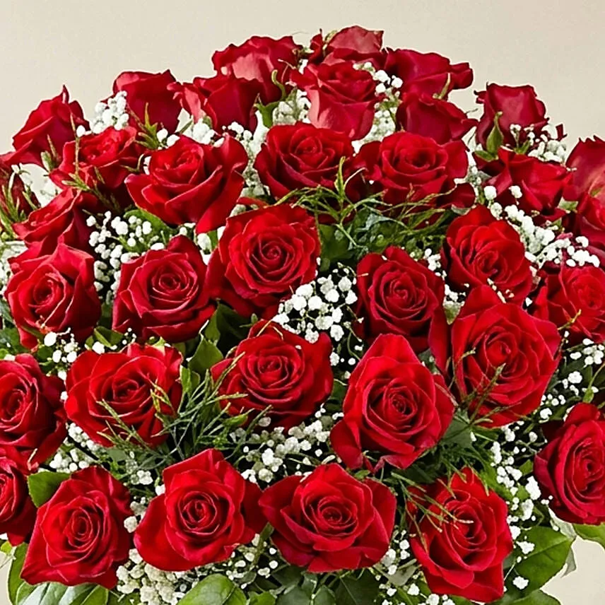 Bunch of 50 Scarlet Red Roses