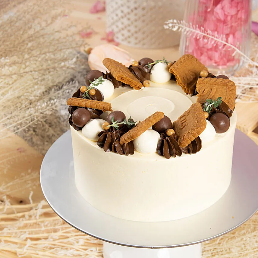 Best Wishes Flowers Arrangement with Cake