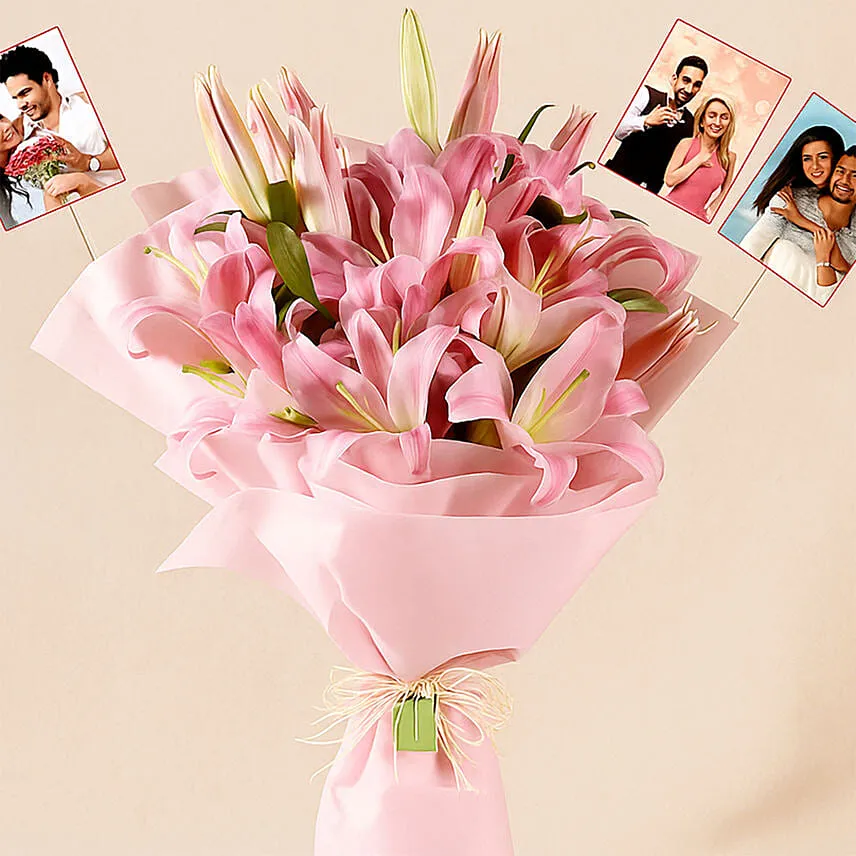 Personalised Passionate Oriental Pink Lilies