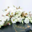Opera Patisserie Chocolate Delight Duo Box with Elegant White Floral Arrangement