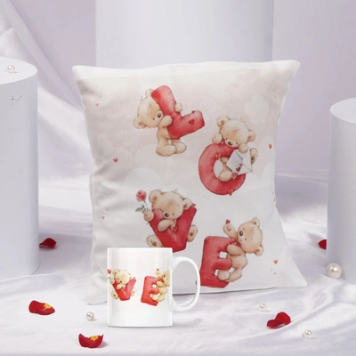 Charming Valentine Love Mug & Cushion Set – Perfect Gift for Your Loved One
