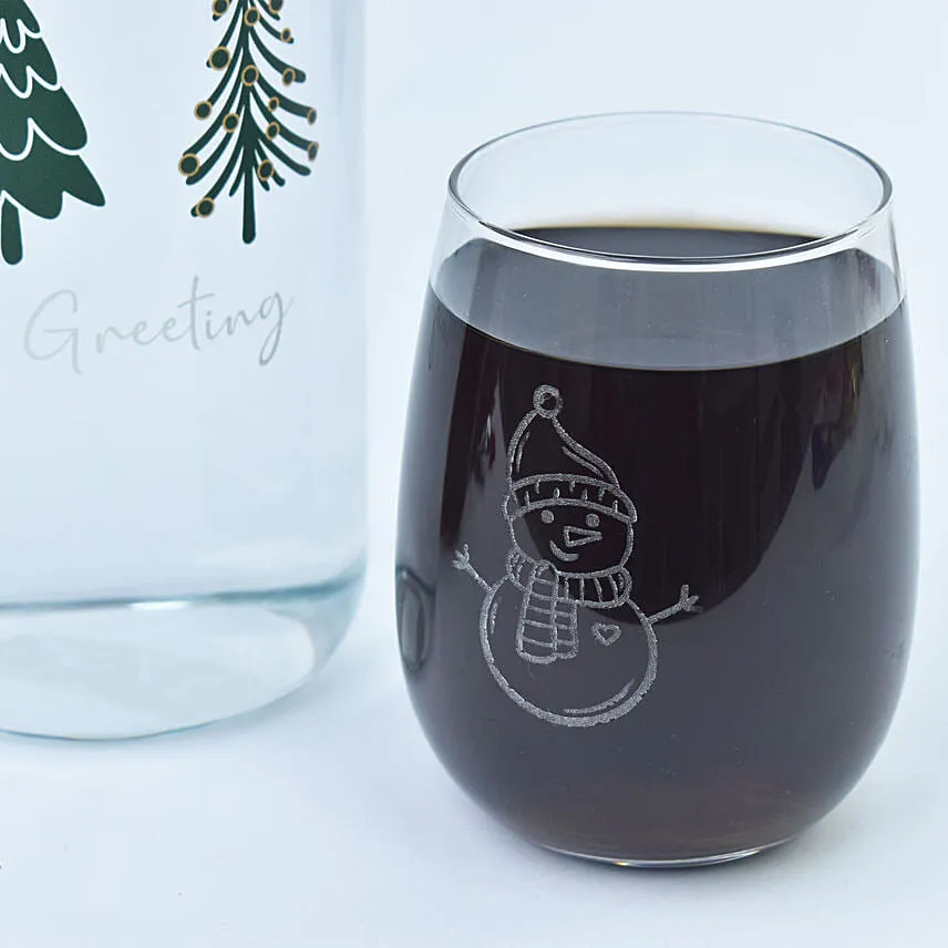 Season's Greetings Bottle and Glass Combo