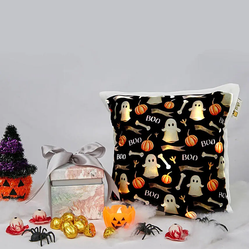 LED Ghost Cushion with Chocolates