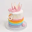 Rainbow Crown Chocolate Cake - Perfect Celebration Centerpiece