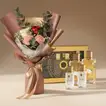 Elegant Floral Bouquet & Luxurious Evoke Gift Set Combo