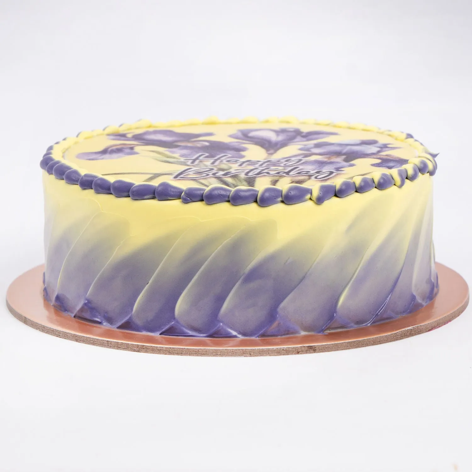 Elegant Iris Flower Chocolate Birthday Cake