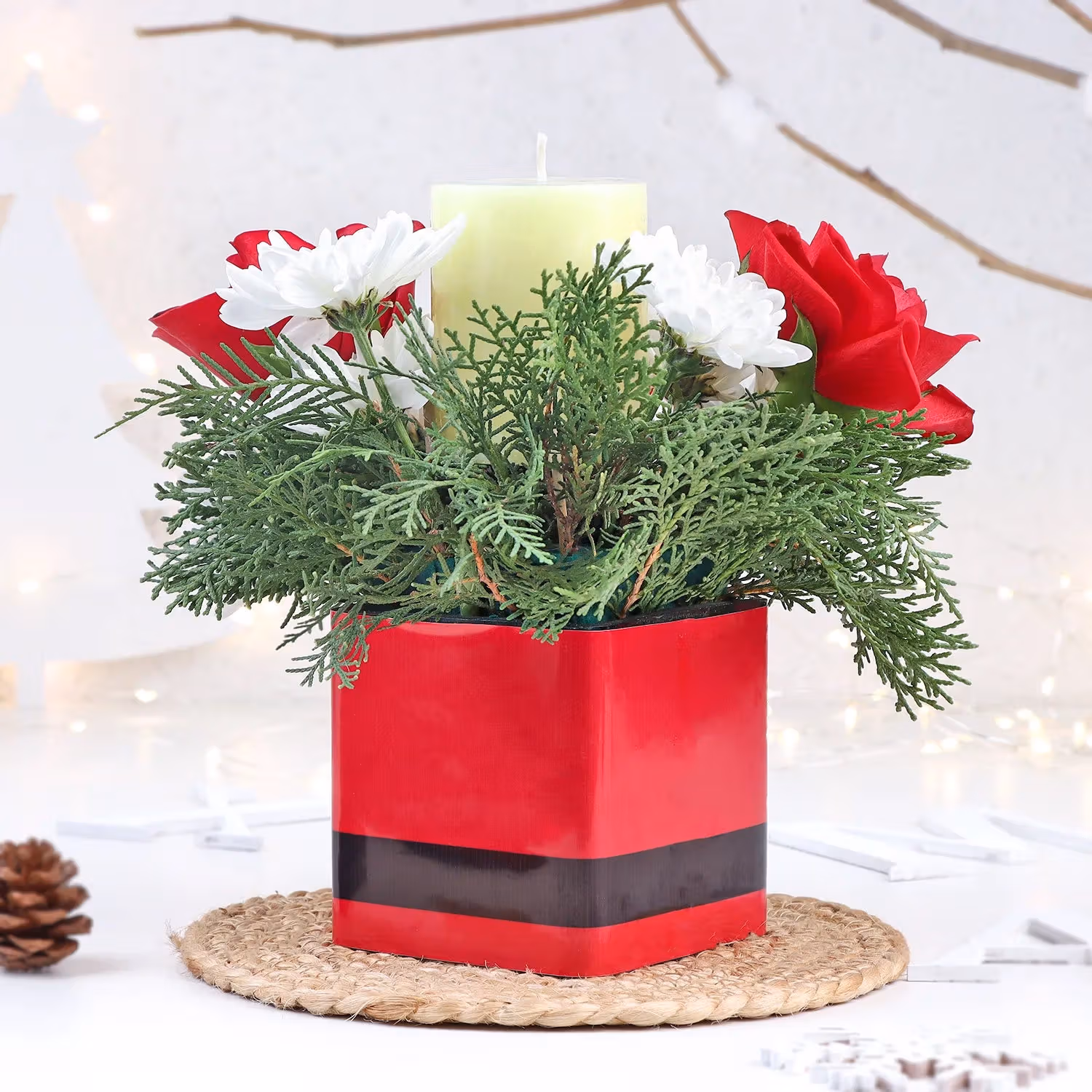 Personalised Santa's Greetings Floral Vase