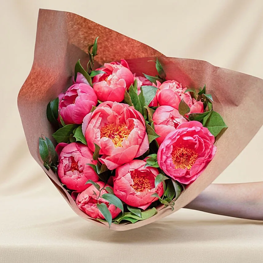 Classique Coral Peonies Bunch