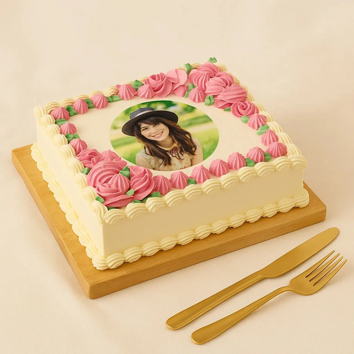 Scarlet Dream Red Velvet Photo Cake - Personalized Celebration Delight - Chocolate