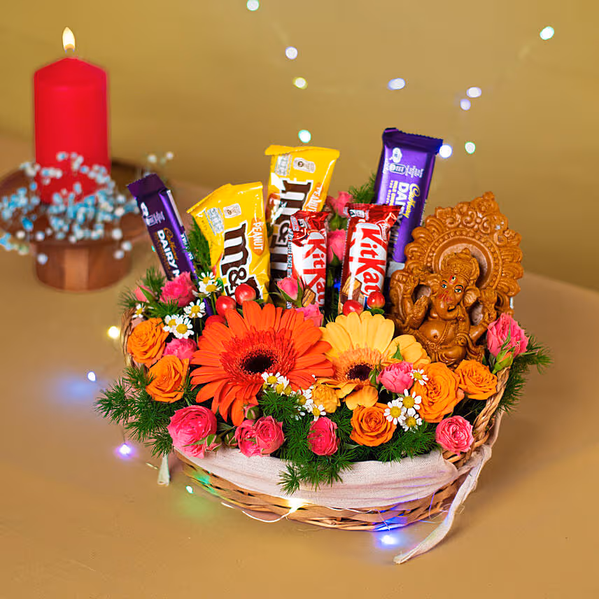 Choco Delight Festive Basket Hamper