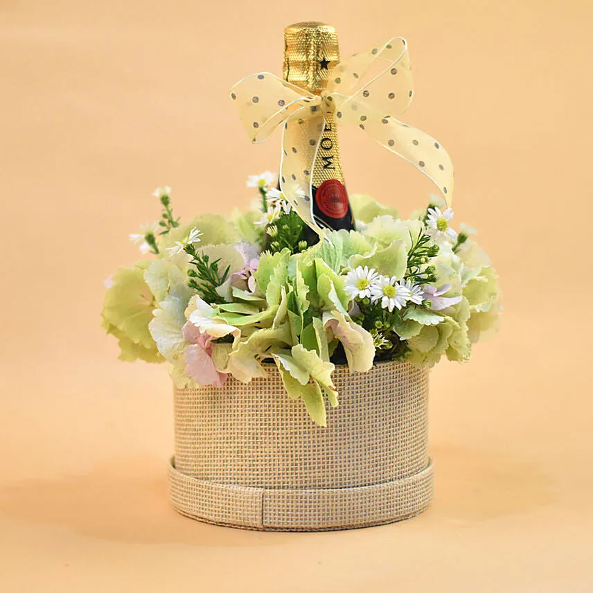 Mixed Flowers & Champagne Gift Box